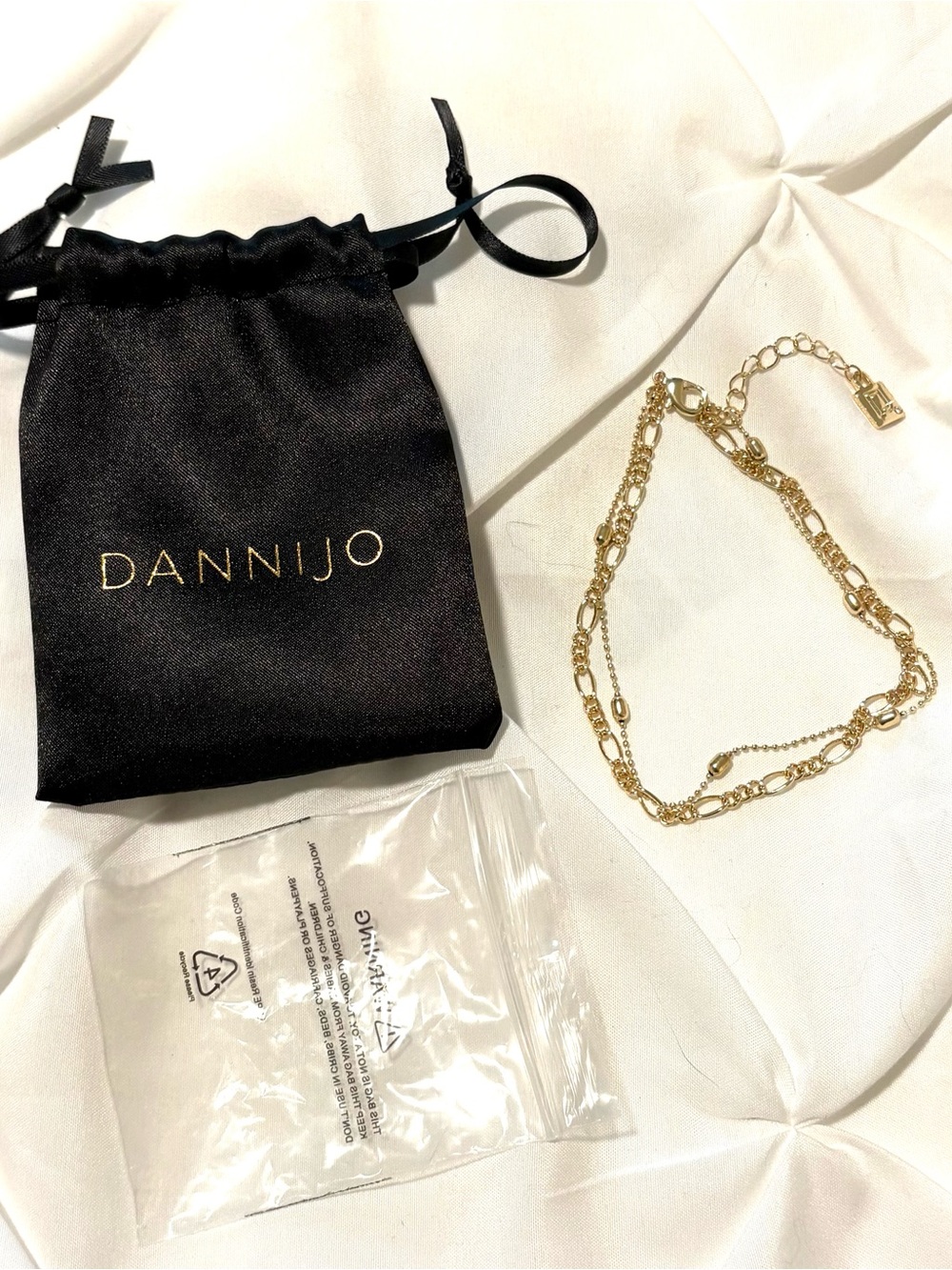 Dannijo Gold Double Strand Anklet, NIB